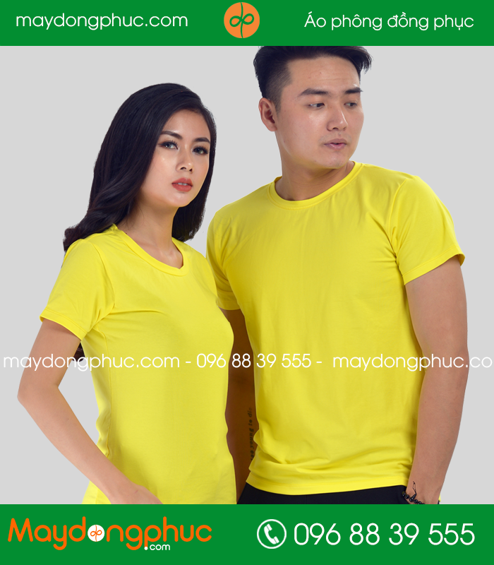 Áo phông cổ tròn đồng phục màu Vàng